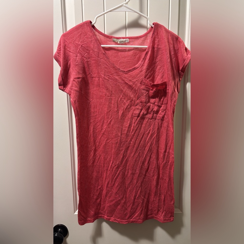 Derek Heart Pink Short Sleeve Tunic Tee